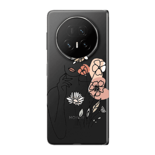 Honor Magic V5 Lady with Flowers Transparent Silicone TPU Θήκη
